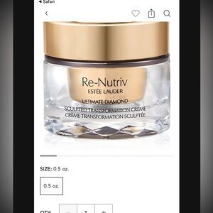 NWT Estee Lauder Re Nutriv Ultimate Diamond Sculpted Transformation Creme 15ml